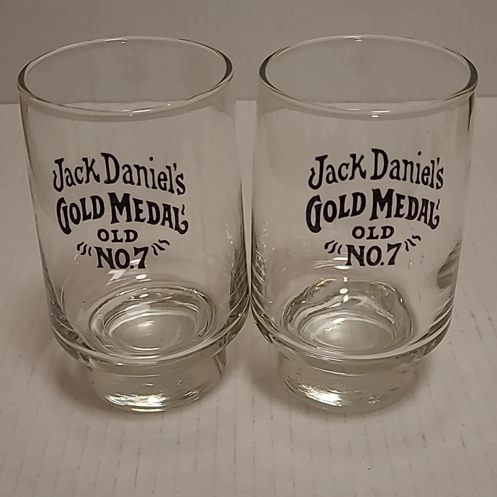 Pair of Jack Daniels Gold Medal No.7 Whiskey Glasses